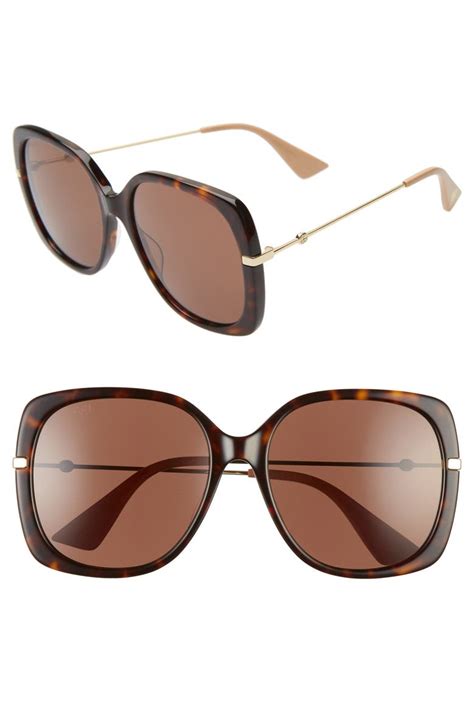 gucci 57mm square sunglasses|gucci 57mm square sunglasses havana.